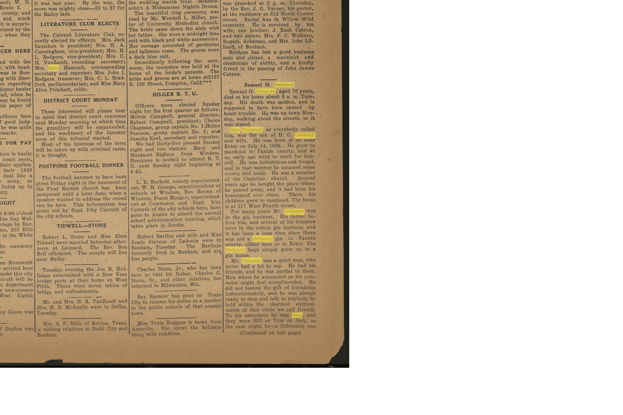 Samuel O Dulaney image connected to documented Four Winds history
