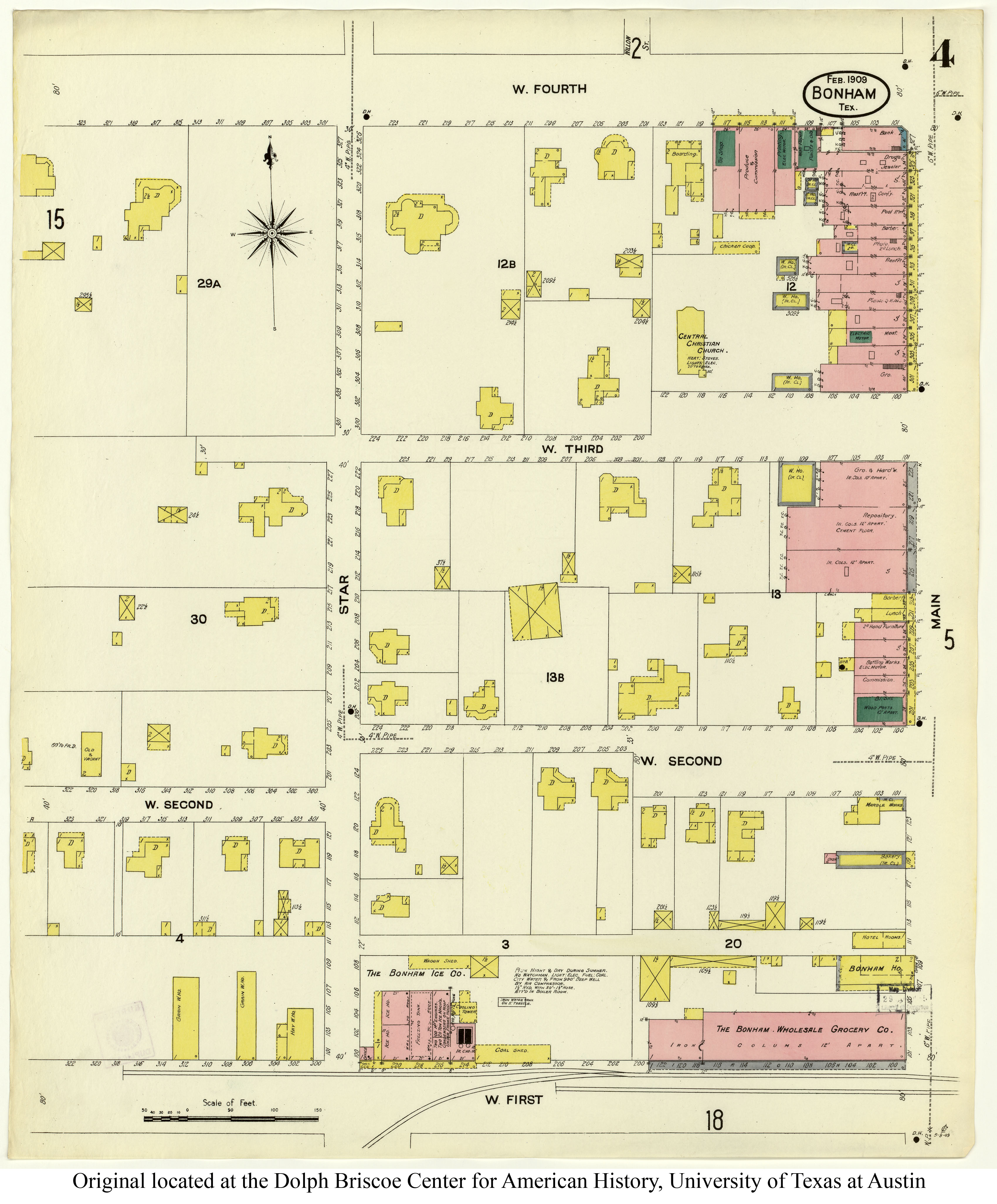 1909 Sanborn map evidence for the historic Bonham property