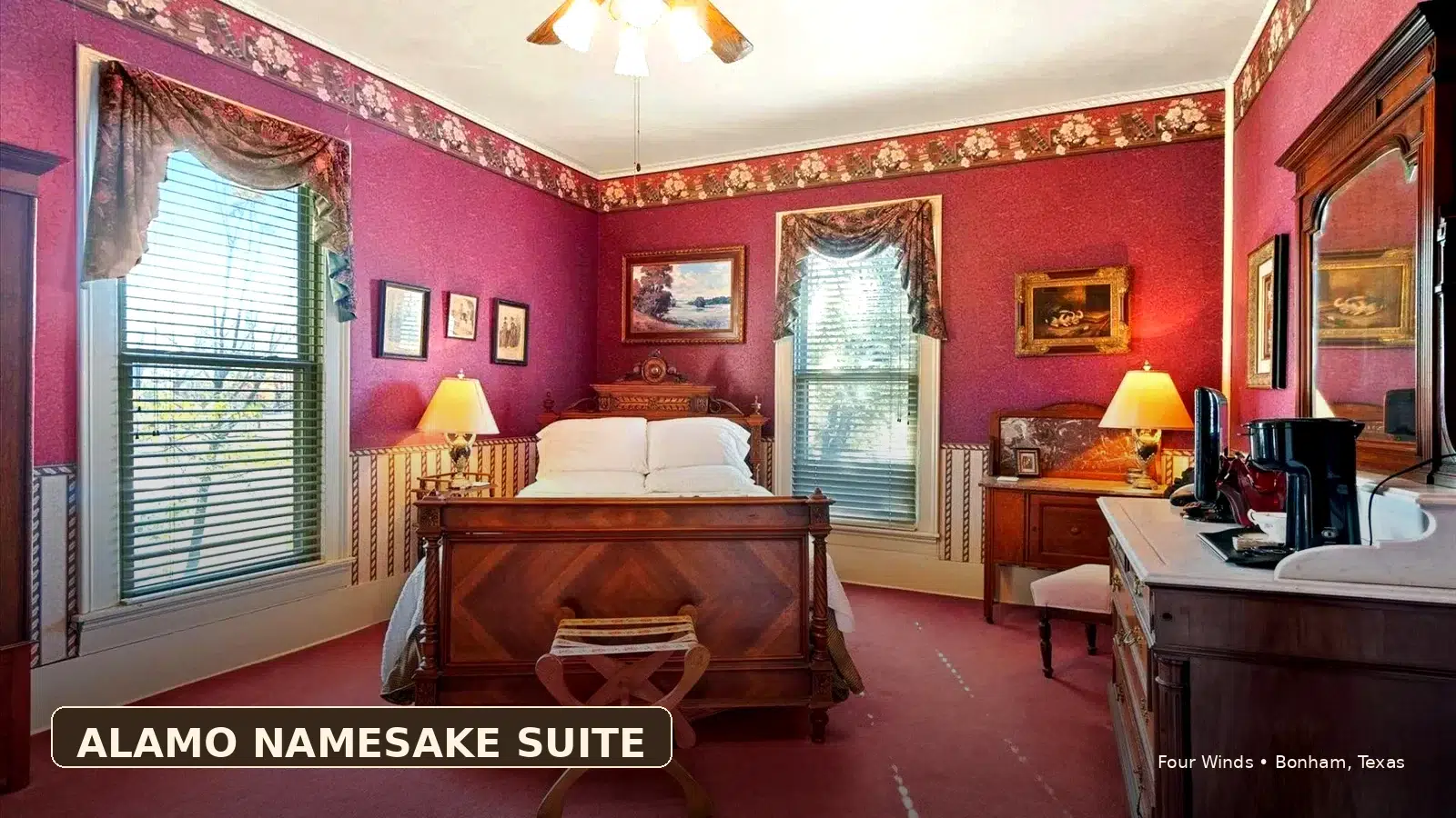 James Butler Bonham Suite historic Victorian room Bonham TX