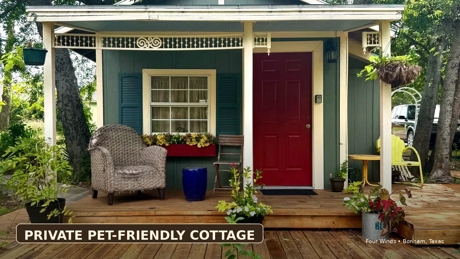 Judge Roy Bean Cottage private pet-friendly cottage Bonham TX