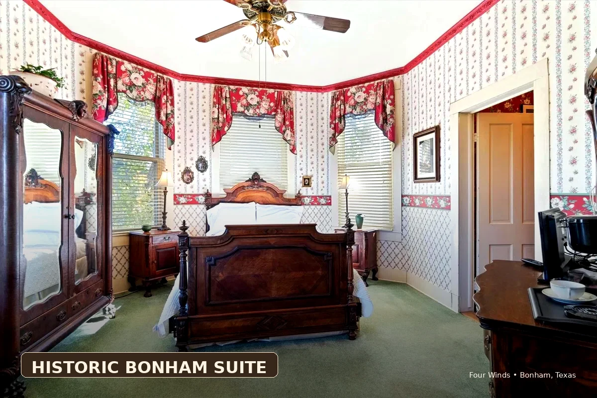 Sam Rayburn Suite historic lodging room Bonham TX