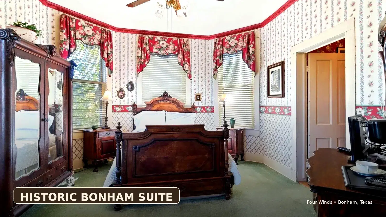 Sam Rayburn Suite historic lodging room Bonham TX