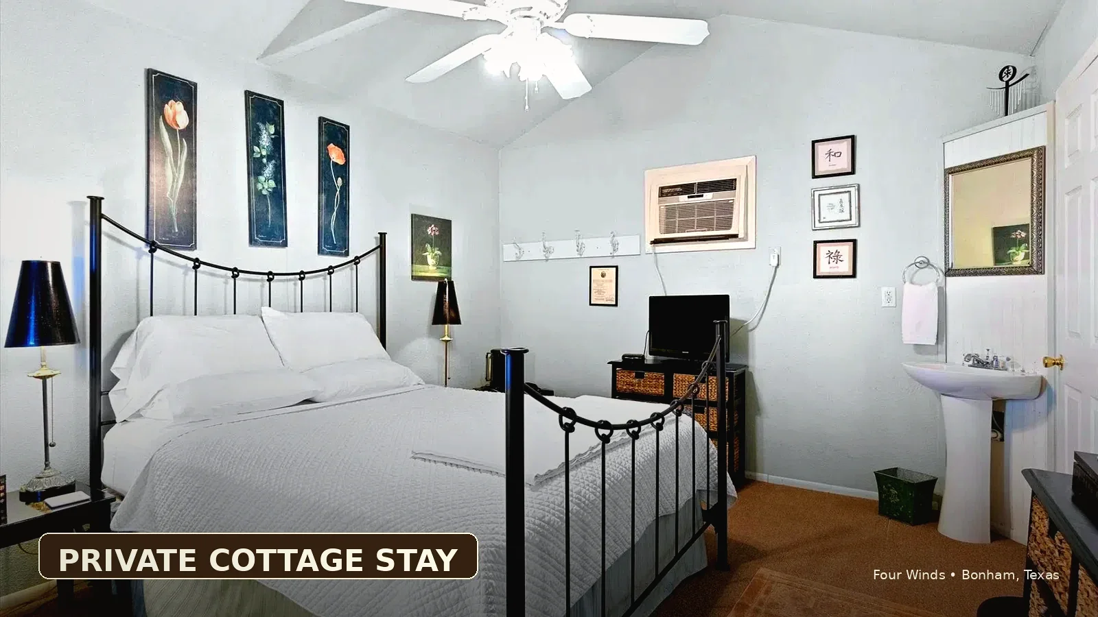 Judge Roy Bean Cottage bedroom Four Winds Bonham TX